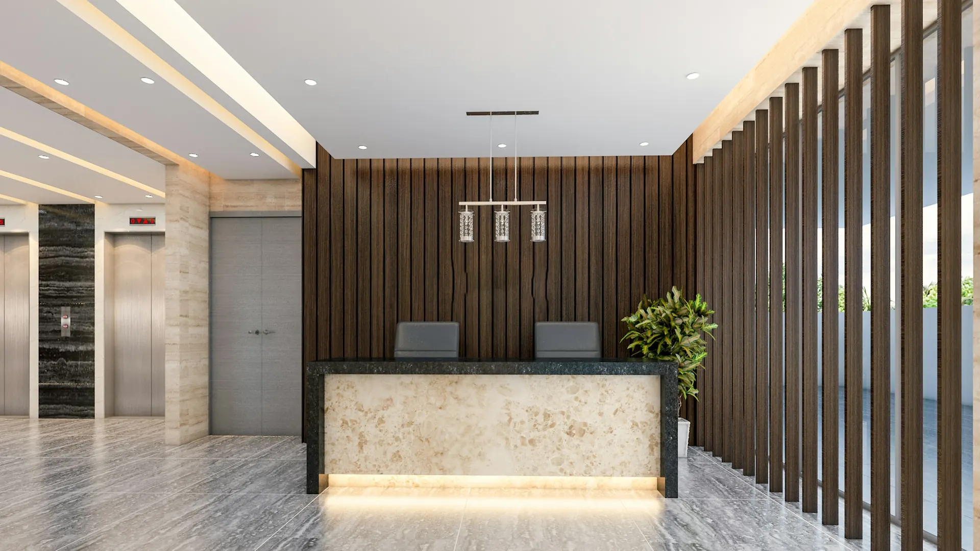 Modern corporate office reception