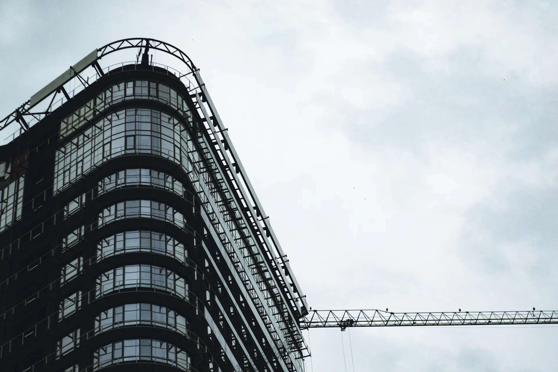 Modern commercial tower nearing completion