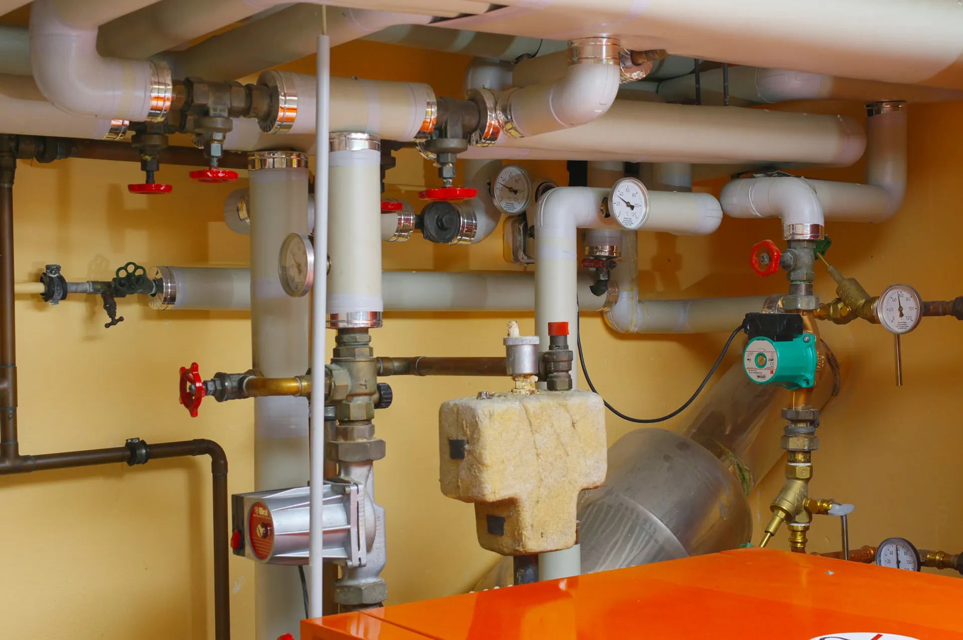 Plant room pipework