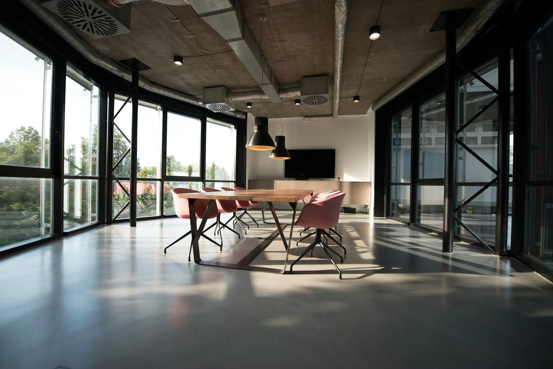 Modern office meeting space