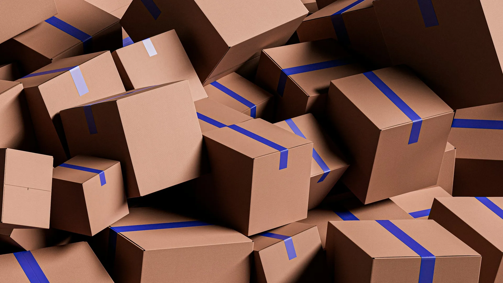 Stacked cardboard boxes