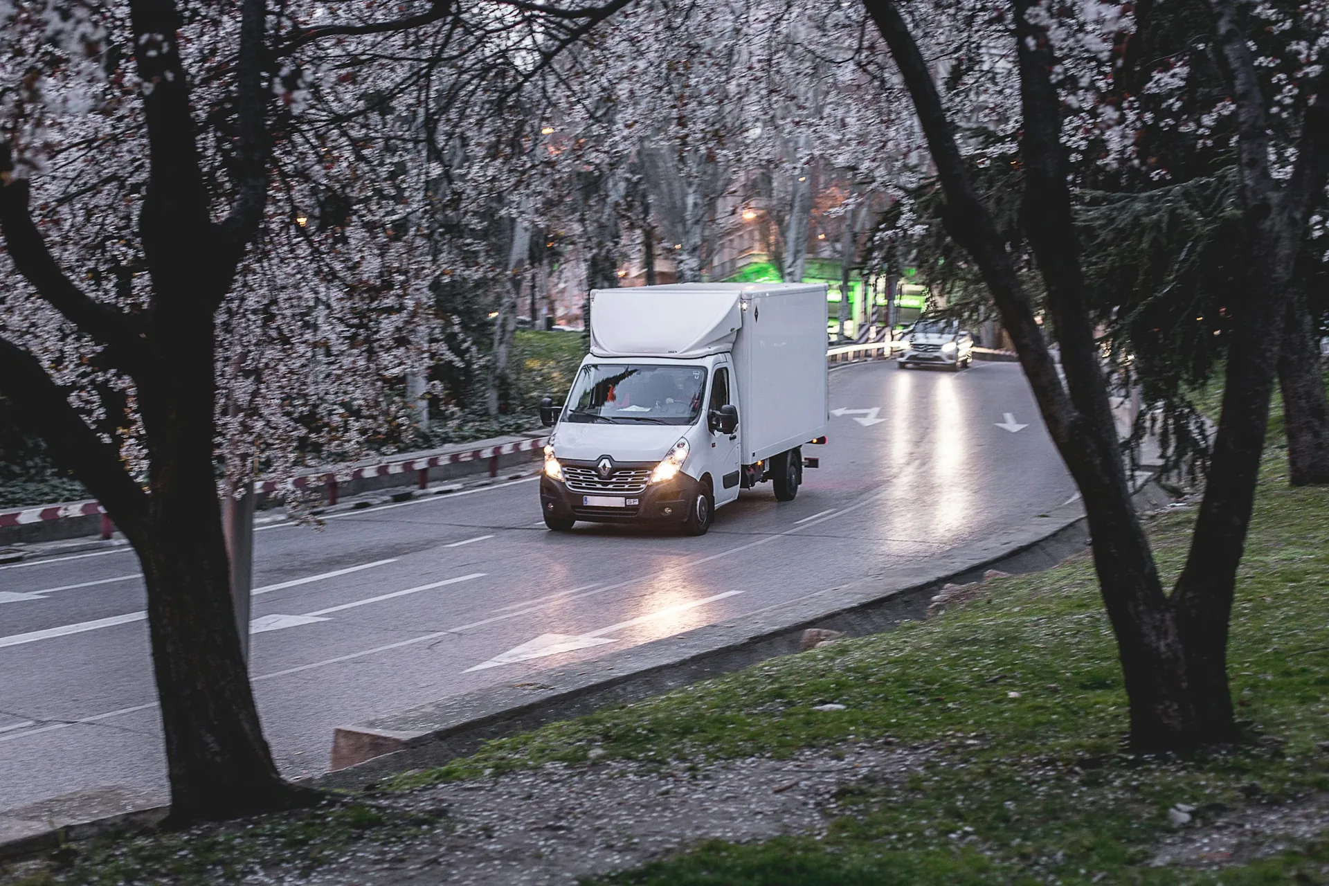 Delivery lorry on the road