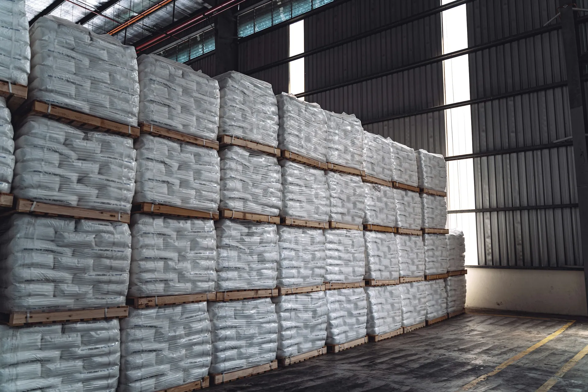 Pallets of goods in a warehouse